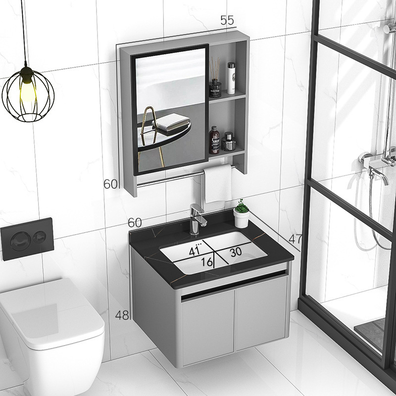 Panal de aluminio gabinete de baño integrado lavabo cuarto de baño lavabo de aleación de aluminio espacio de baño mesa de lavado
