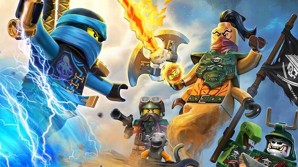 Фотозона (Lego Ninjago) баннер для праздника, тонкая ткань 150×100–300×300 см, разные цвета