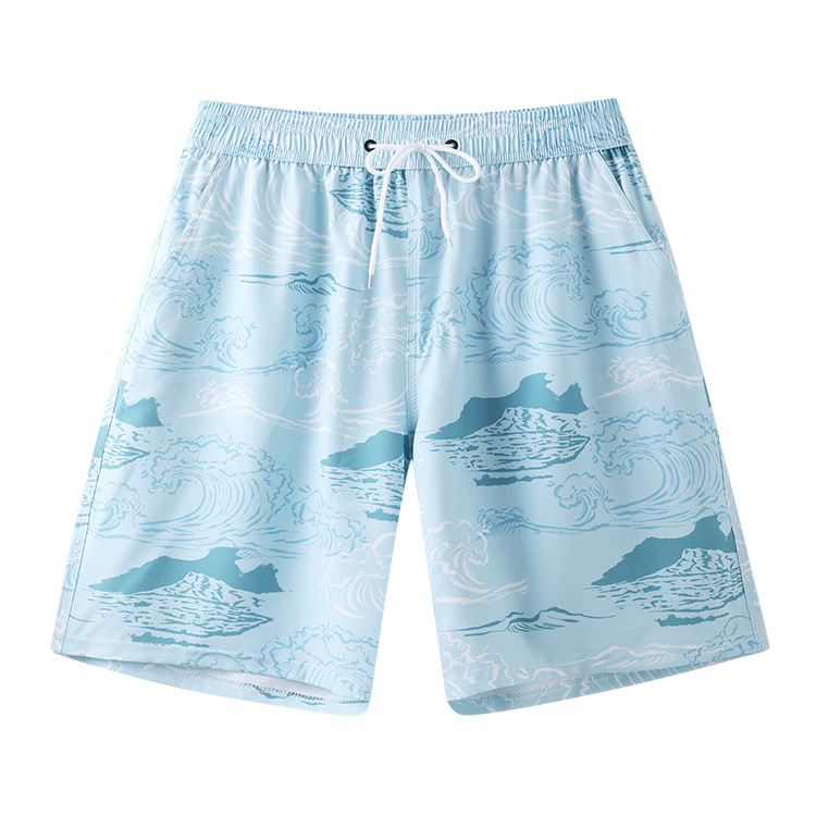 Pantalones cortos de playa para hombres, vacaciones, ocio, deportes para el hogar diarios, tela elástica, bañador, aguas termales