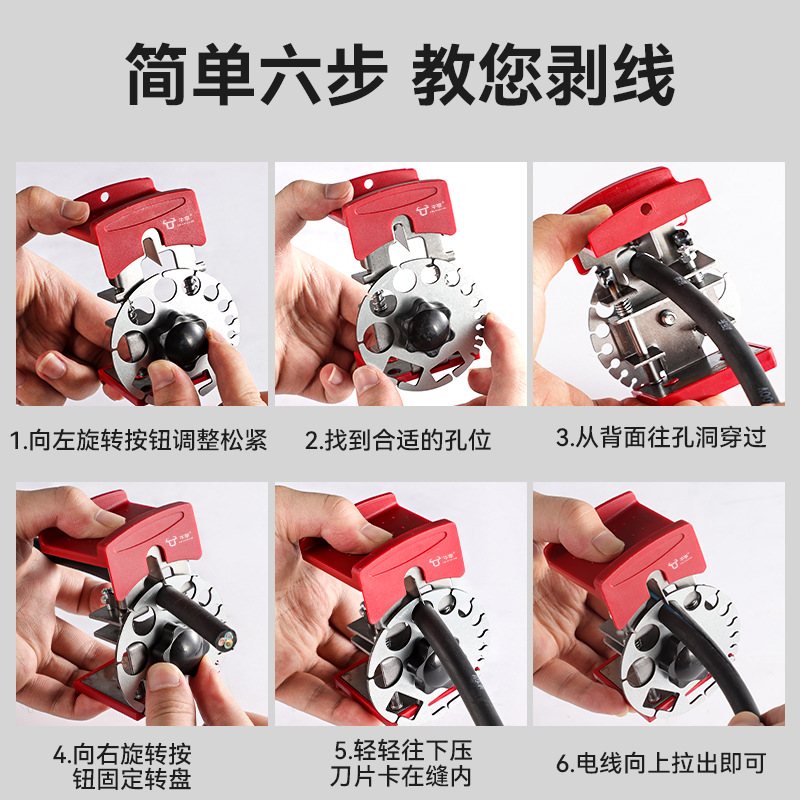 Nuevo producto transfronterizo multifuncional pequeño cable stripper doméstico manual rápido desechado cable stripper