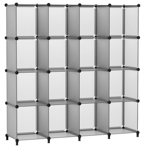 16-grid light gray bookshelf miscellaneous rack plastic cube storage manager plastic storage rack shelf storage rack