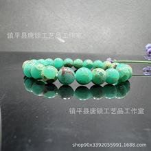 批发8mm仿松石寿山绿帝皇松亚马逊孔雀石圆珠手链弹力手串礼品