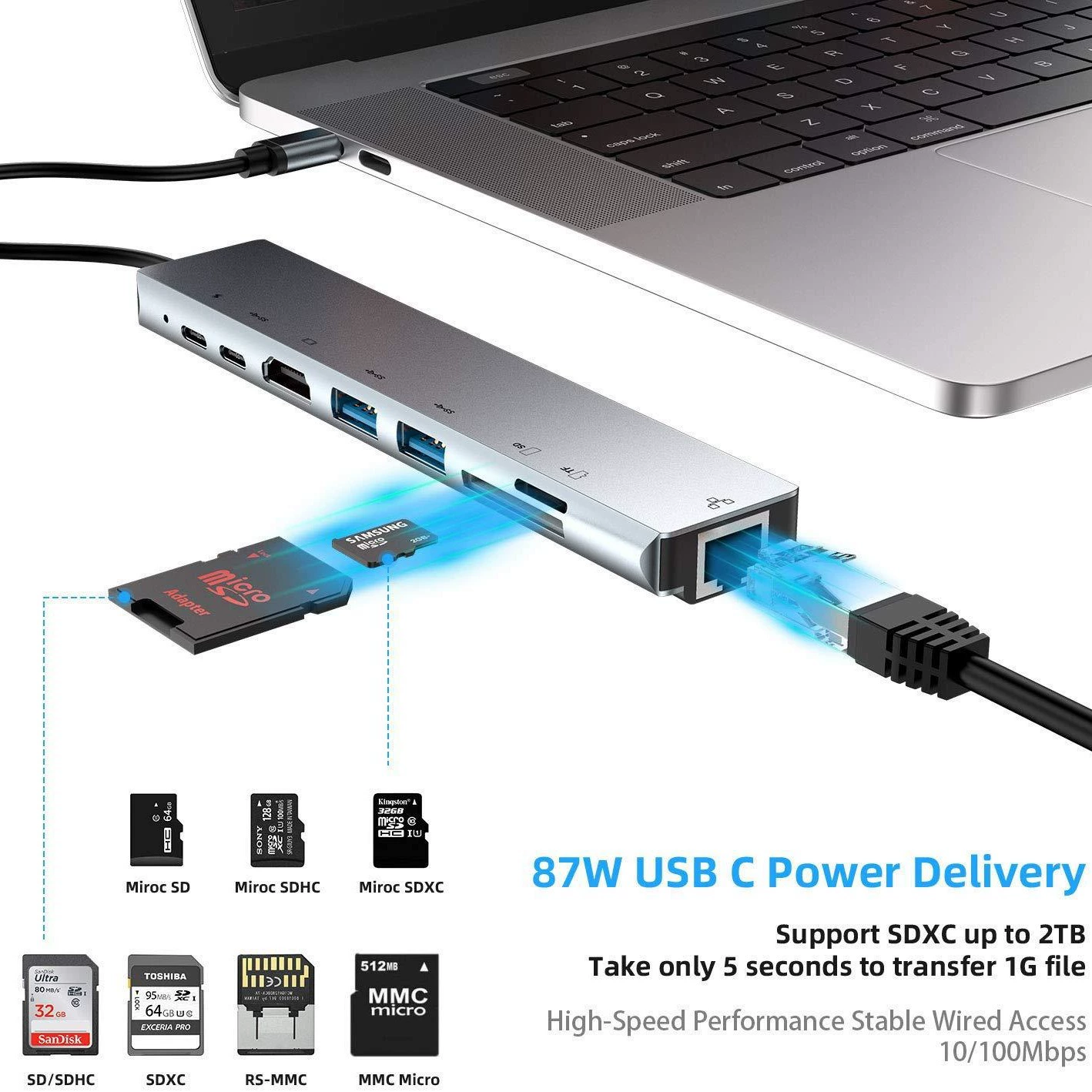Кроссбордер производитель Bayi One Расширение типа USB-C передаточная карта HDMI многофункциональный конвертер ноутбука оптовая