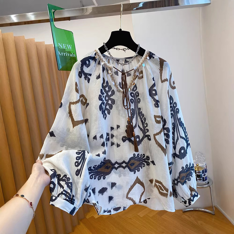 "Xinxing" Bohemian Style High-End Vacation-Style Tops for Women, New Spring and Summer Sun-Protective Long-Sleeved Shirts "Xinxing" Bohemian Style High-End Vacation-Style Tops for Women, New Spring and Summer Sun-Protective Long-Sleeved Shirts