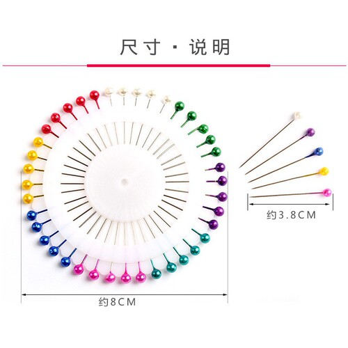 Fixed jewelry decoration 38mm color pearl needle positioning pin bouquet decorative pin small flower-shaped bead needle