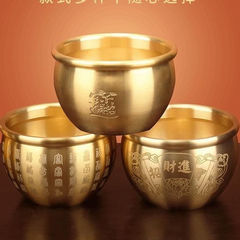 Treasure-bringing wealth copper tank pure brass rice storage pot treasure cask decorative item living room home wealth accumulation small copper pot money bank