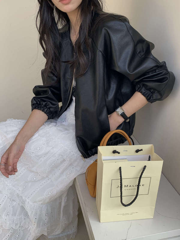 广州黄峥高级感PU皮机车服外套女2025早秋韩系休闲皮衣夹克510002|undefined