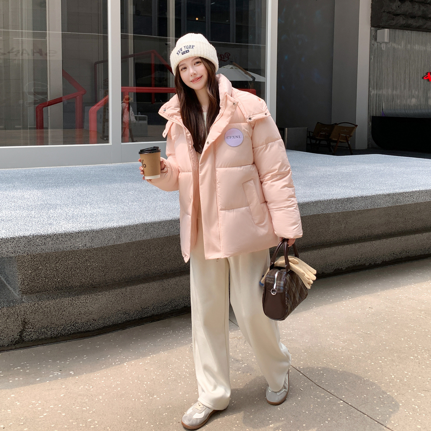 2025 invierno nuevo estilo coreano suelto engrosado calentamiento ropa de algodón coreana mujer corta chaqueta de pan pequeño image 7