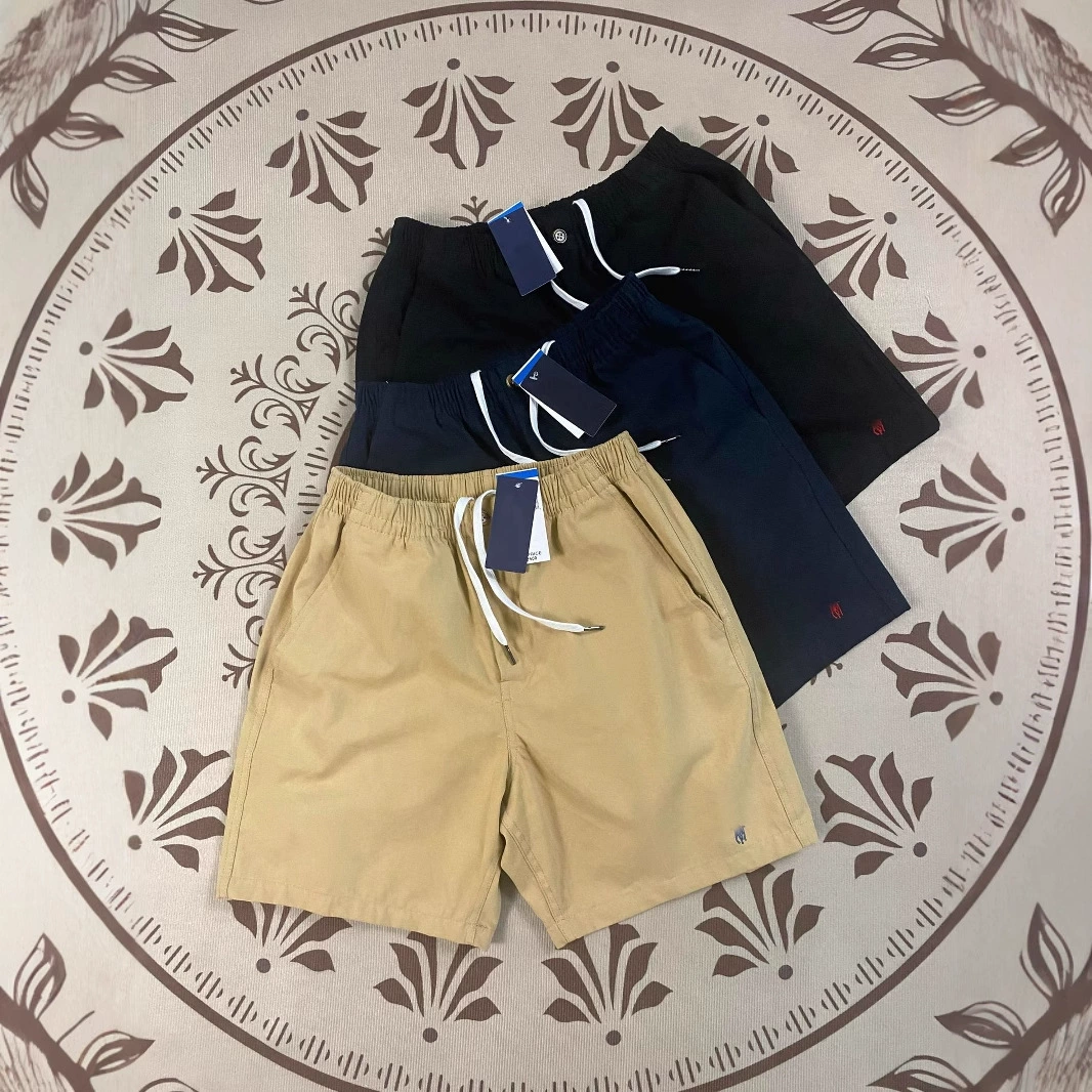 RL Laff Pony Logo Летние дышащие брюки из чистого хлопка с пятиточечной молнией Шорты свободные вельветовые повседневные мужские пары