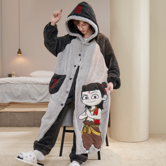 2025 pijamas de invierno para hombres gruesos coral vello de coral juvenil de tamaño grande 200 kg de franela de dibujos animados ropa de dormir conjunto de ropa para el hogar