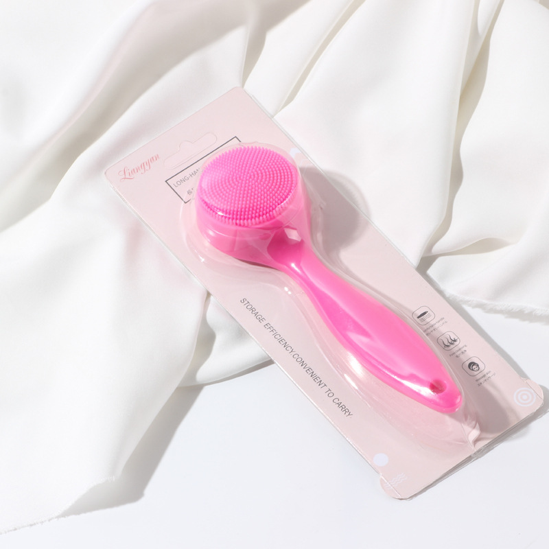 Cepillo Silicona Mango Largo｜Limpieza Facial y Corporal Tipo Influencer