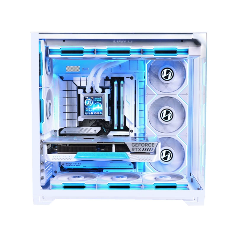 Корпус LIANLI O11 Vision Compact в стиле баухаус, обзор на море, белый/чёрный