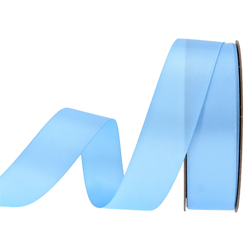 Transfronterizo 2.5 cinta de poliéster de cifrado doble cara cinta de seda mate vestido de boda decoración regalo de flores embalaje cinta forjada 25m