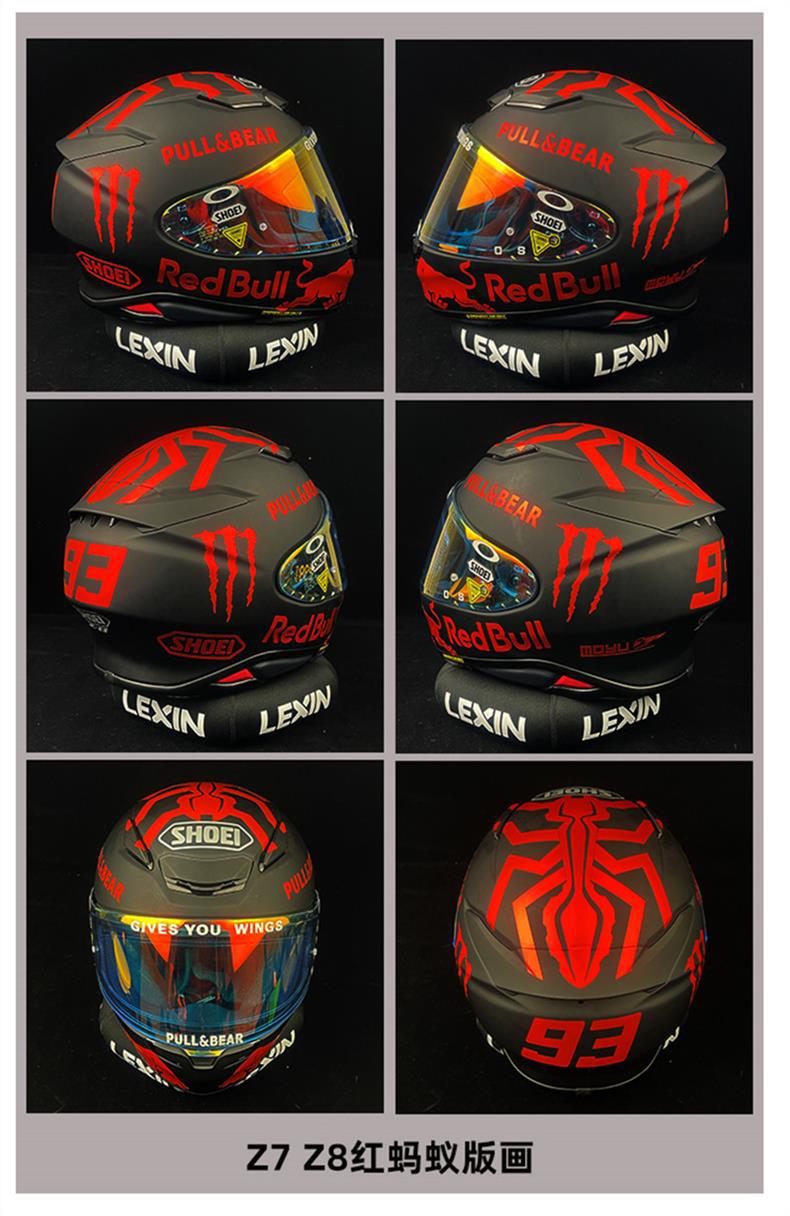 SHOEI Z7 Z8 GT2 Helmet Stickers Decals Waterproof Plain Helmet Red Bull Ant