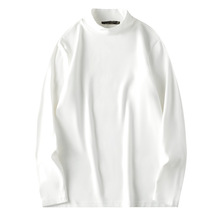 源头厂家男士秋冬季德绒长袖保暖内搭双面绒半高领中领修身上衣男