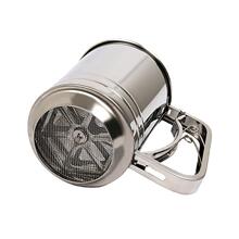 不锈钢面粉筛 手持面粉筛杯 DIY烘焙工具 双层大号手压滤粉器筛子
