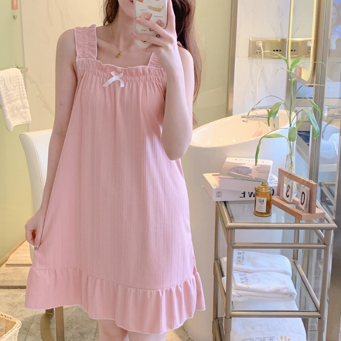Princess Wind Pijamas mujeres 2026 versión coreana simple in-wind pijamas mujeres vestidos largos vestidos caseros celebridades en línea transmisión en vivo