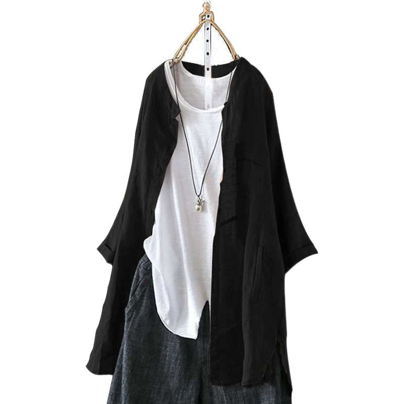 Retro shirt for leisure, 2019, cotton and linen