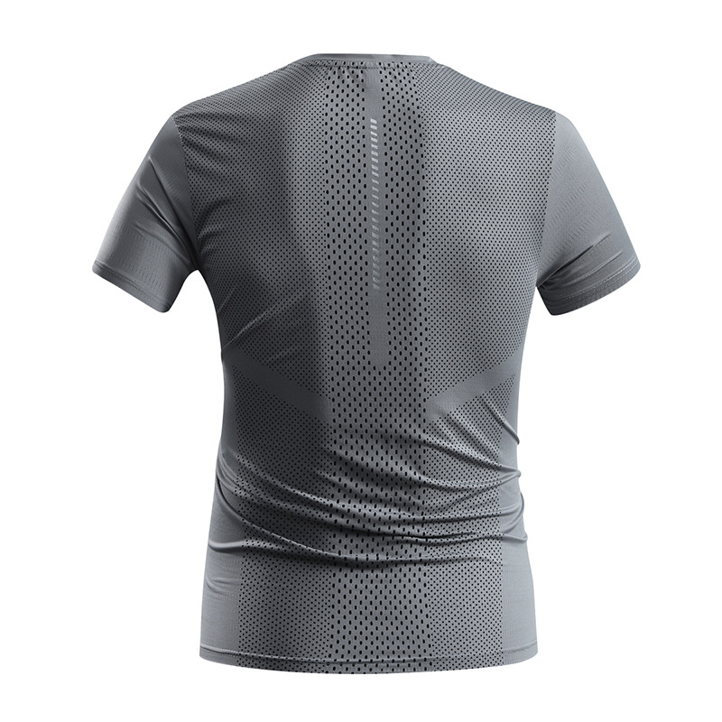 Camiseta de manga corta de seda de hielo para hombres de verano nuevo ocio transpirable correr deportes de hombre de media manga hombre ropa de secado rápido