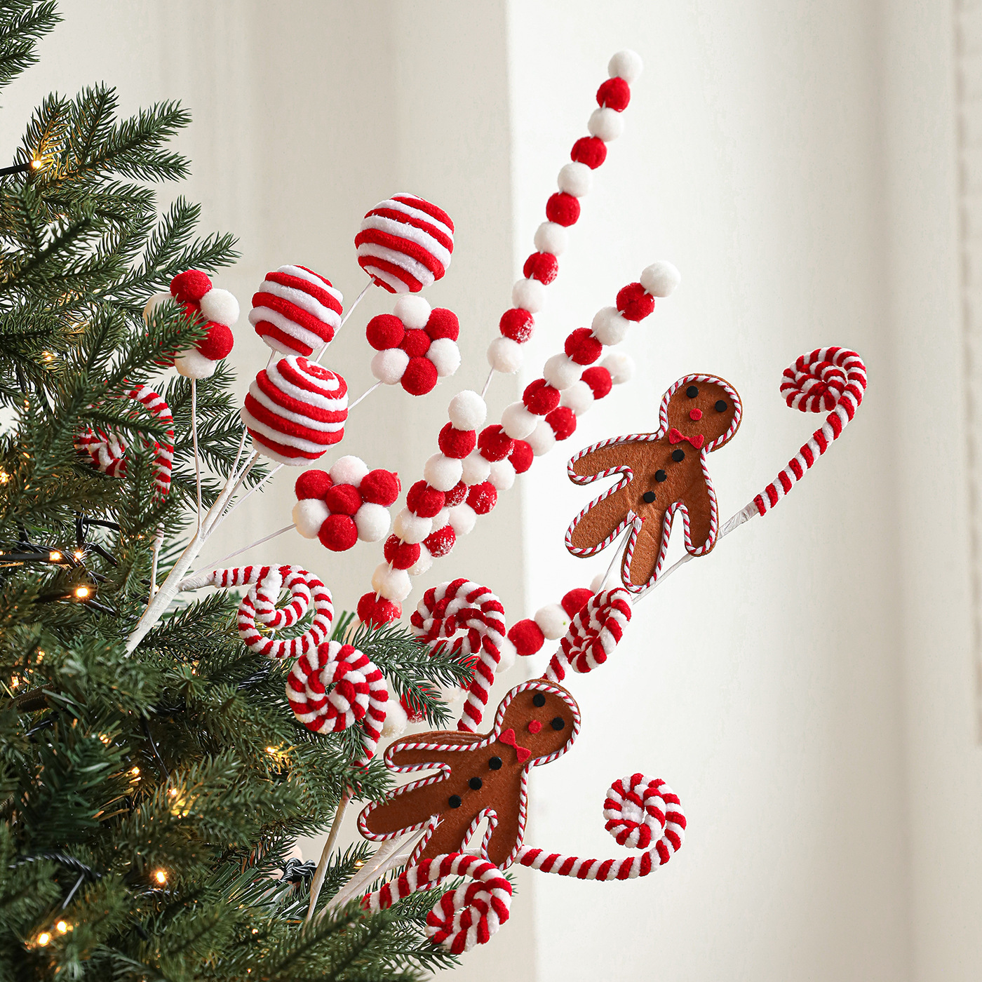 Nuevos dulces de espuma peluche Lollipop Gingerbread adornos decorativos árbol de Navidad arreglos de flores festivos