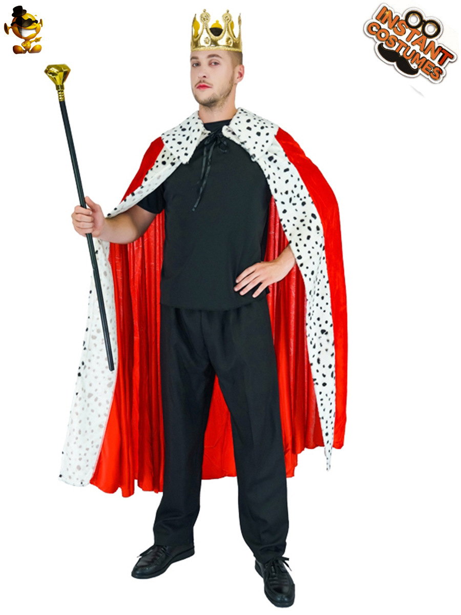 Los hombres adultos de Halloween Europea rey capa partido role play rendimiento etapa traje Cosplay