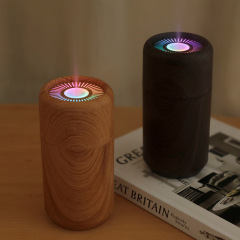 新しい木目調ナノスプレー水和器具ホームオフィス USB 車加湿器カラフルなライト水和美容器具
