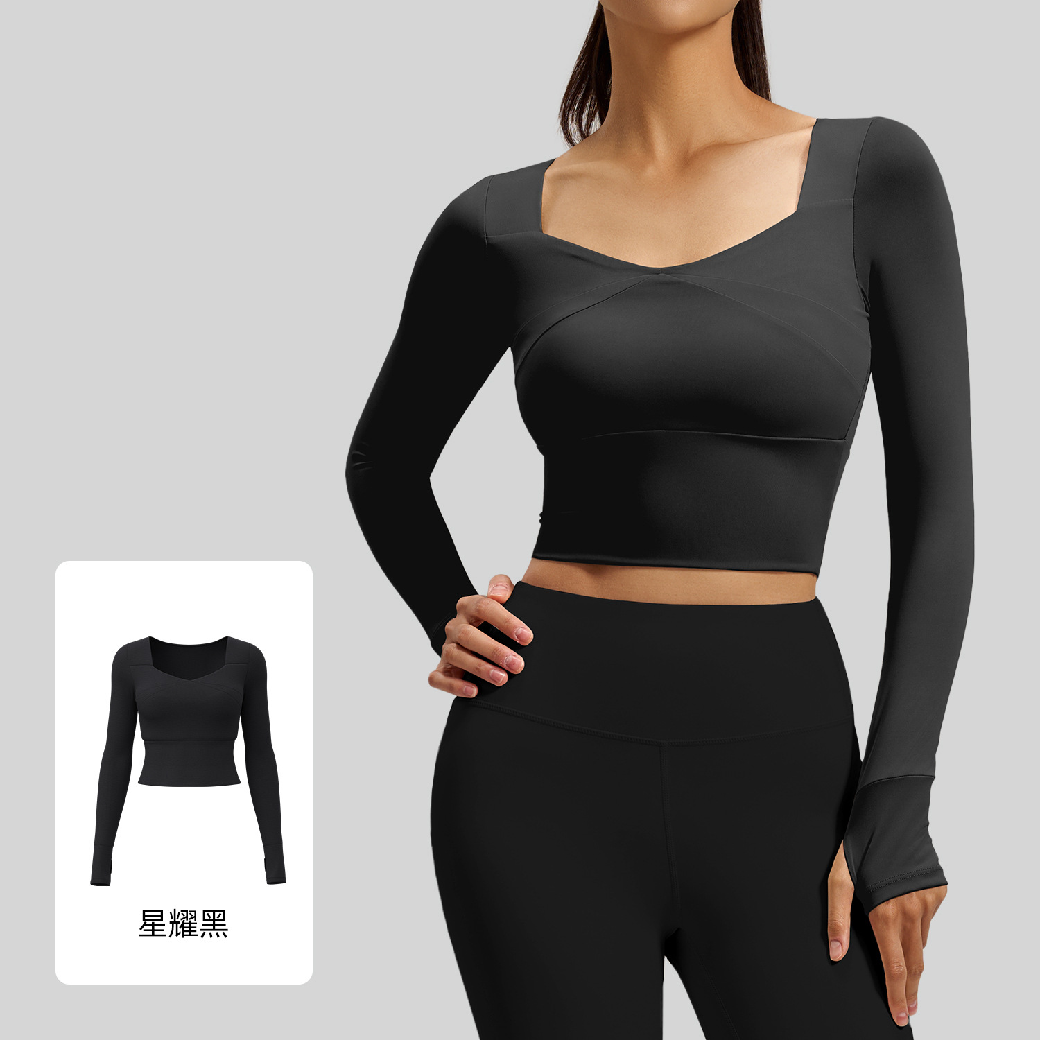 Juyitang ropa de yoga empalmada para mujer con almohadillas para el pecho, tops deportivos, ropa de fitness, mangas largas transpirables adelgazantes para correr y fitness