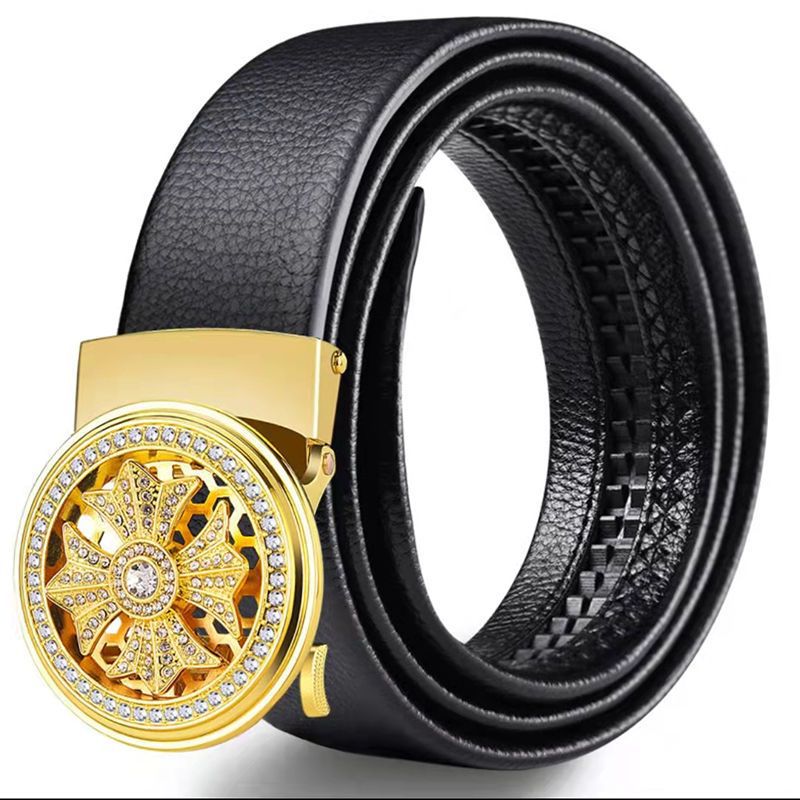 New Time Running Belt Belt, Men's Automatic Buckling, Middle Aged Transport Belt, New Jeans Fashion Year_voghion.com