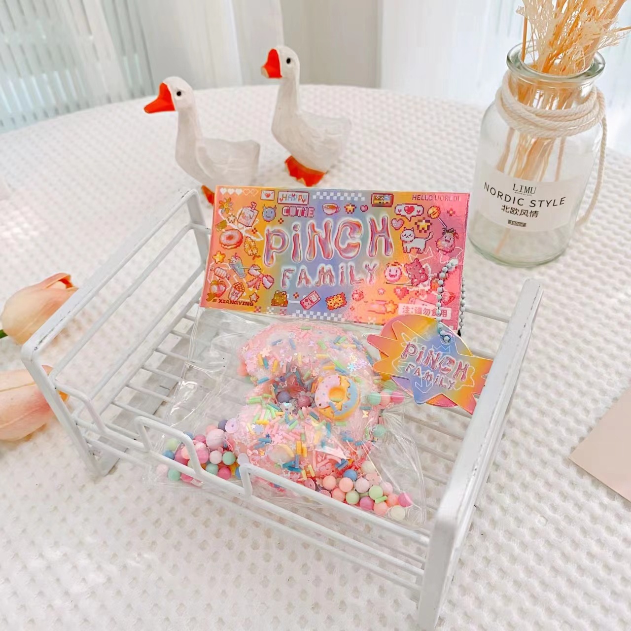 Pinch pinch pastel descompresible peluche gato garra caja ciega bolsa ciega rebote lento alivio de presión juguetes puestos