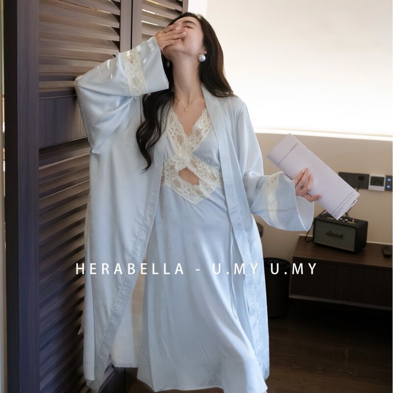 2026 Autumn New Product Hera Bella Pajama Two-Piece Set Purely Sexy Lace Hollow Out Strap Shawl Loungewear 2026 Autumn New Product Hera Bella Pajama Two-Piece Set Purely Sexy Lace Hollow Out Strap Shawl Loungewear