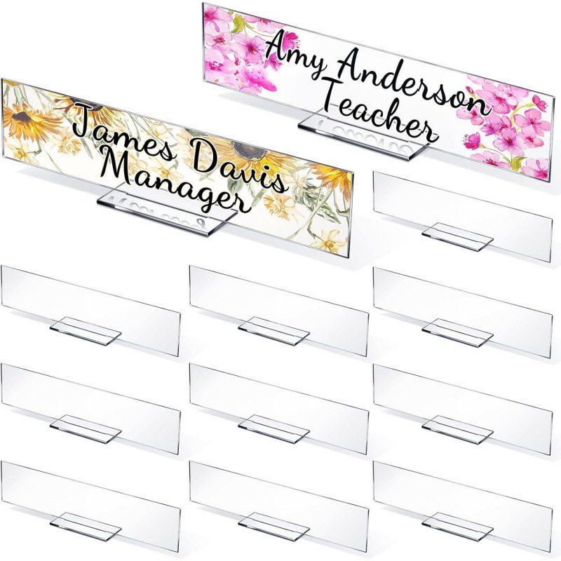 Acrylic Name Tags, Personalized Desktop Signs, Transparent Wedding Place Cards, Rectangular Blank DIY Table Number Cards Acrylic Name Tags, Personalized Desktop Signs, Transparent Wedding Place Cards, Rectangular Blank DIY Table Number Cards