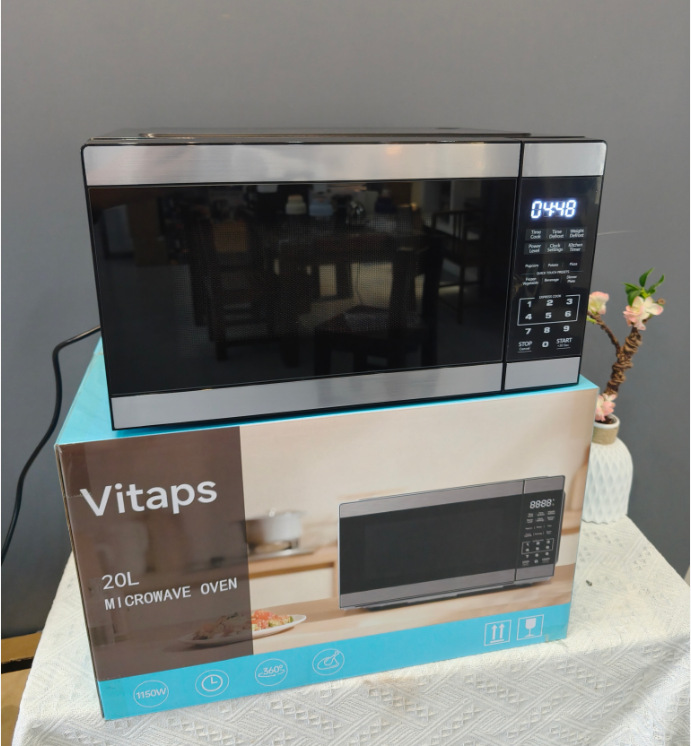 Stainless steel touchscreen microwave oven