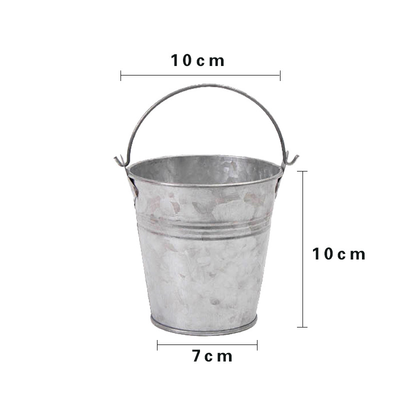 Los fabricantes suministran pequeño cubo de hierro venta al por mayor apenado metal maceta de hierro Cubo de hierro palomitas de maíz simulación de maceta