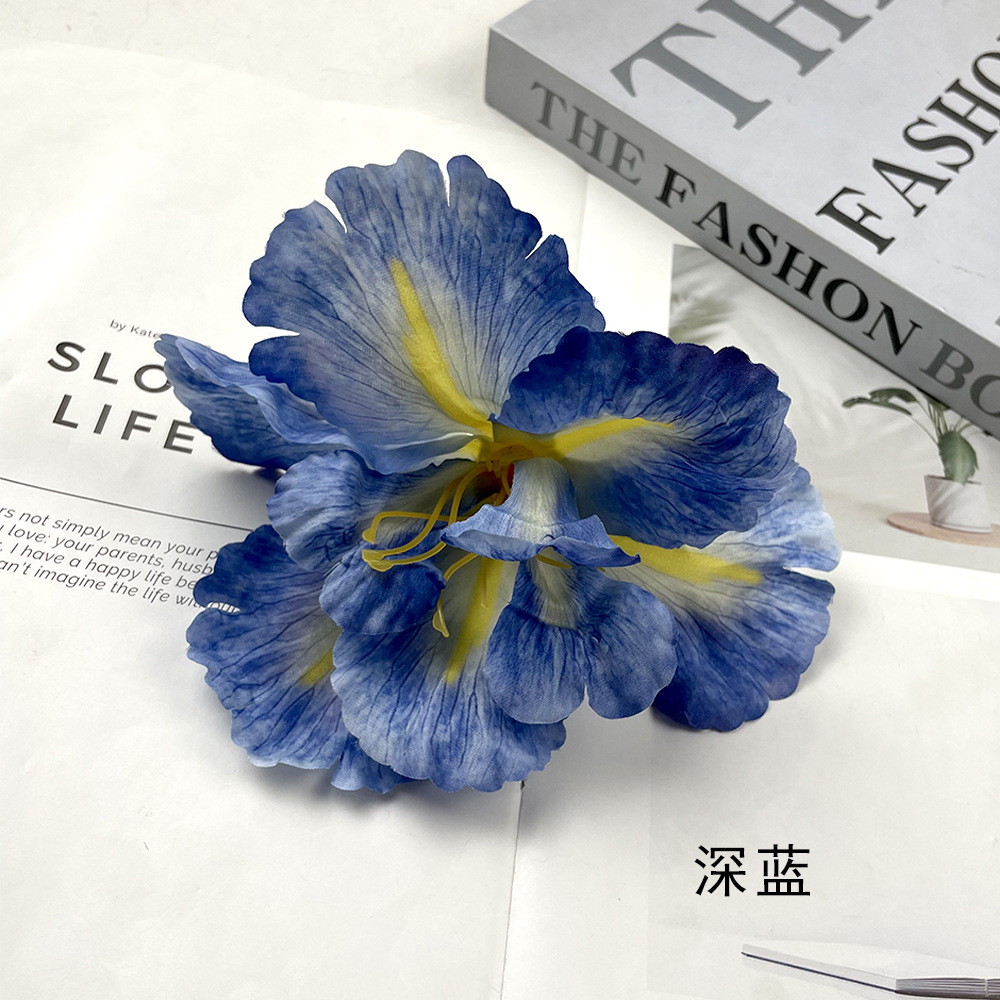 Simulación de flores Alice Iris cabeza de flores DIY Monet estilo de flores falsas tocadillo de flores material de paquete de accesorios de fotografía