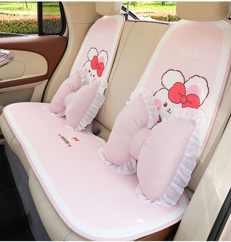 Lace edge butterfly car headrest waist support four seasons universal creative car pillow comfortable breathable car neck pillow