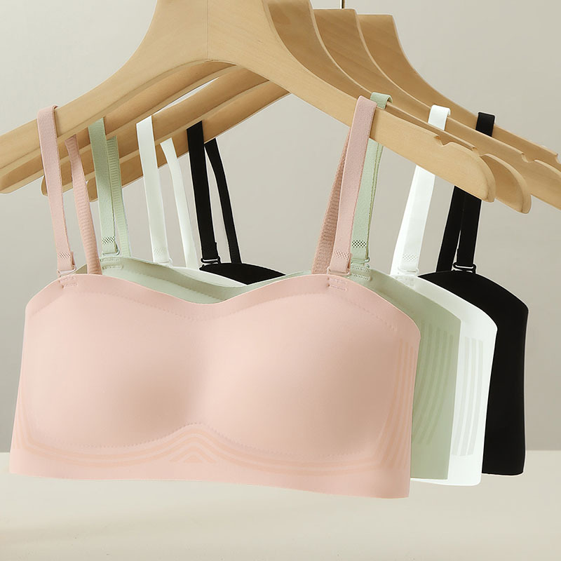 新款裸感無痕防滑抹胸無肩帶內衣隱形軟支撐禮服杯文胸罩外貿跨境
