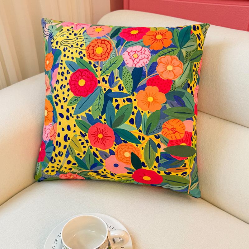 Funda de almohada de viento abstracto de dibujos animados, almohada de viento ins, almohada linda, dormitorio de estudiantes, almohada de sofá, cojín, funda de almohada