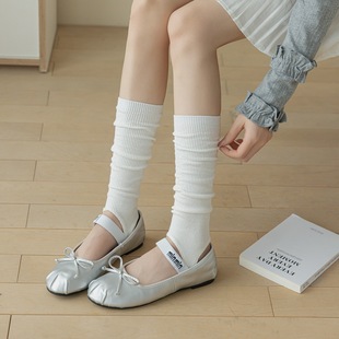 Ballet style step-on socks set summer thin calf socks women's solid color slimming leg-shaping stockings double needle pile socks