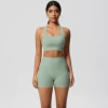 7110 Bra + 7109 Pocket Shorts Set - Basil Green