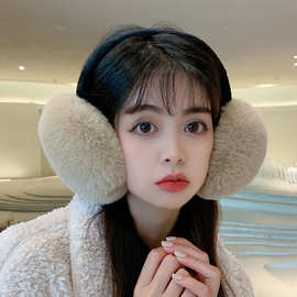 韩国ins冬季简约保暖仿兔毛耳套女皮草耳包学生护耳罩耳捂可折叠
