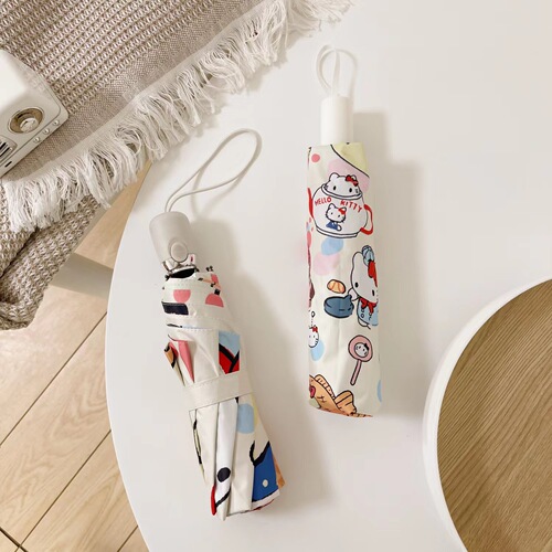 Wholesale Japanese cartoon secondary transparent automatic umbrella internet celebrity fear dog strawberry bear cinnamon dog folding umbrella