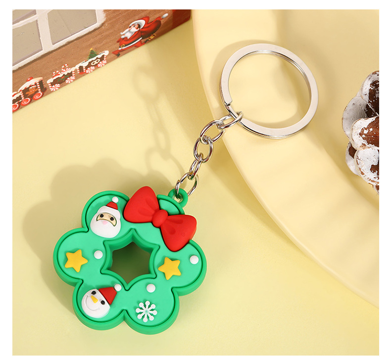 Party Occasion PVC, Metal Material Christmas Festival Cute Christmas Tree Santa Claus Snowman PVC Metal Christmas Women's Bag Pendant Keychain