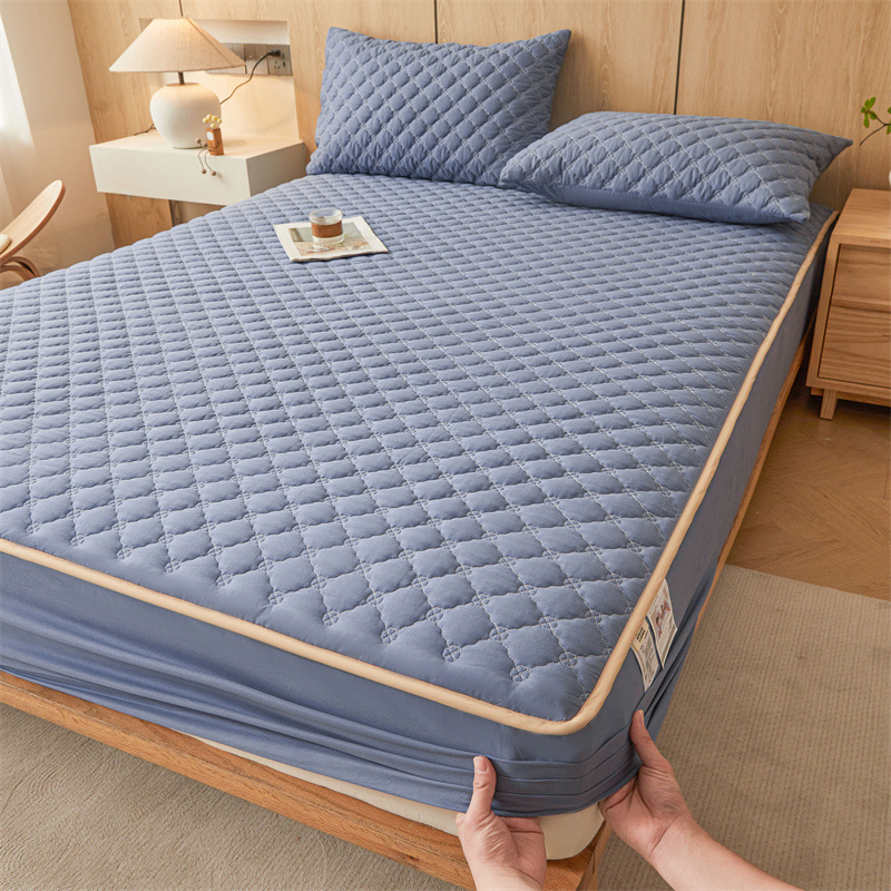 2025 nuevo estilo algodón puro 13372 sábana acolchada funda protectora de colchón Simmons cómoda funda de cama antideslizante