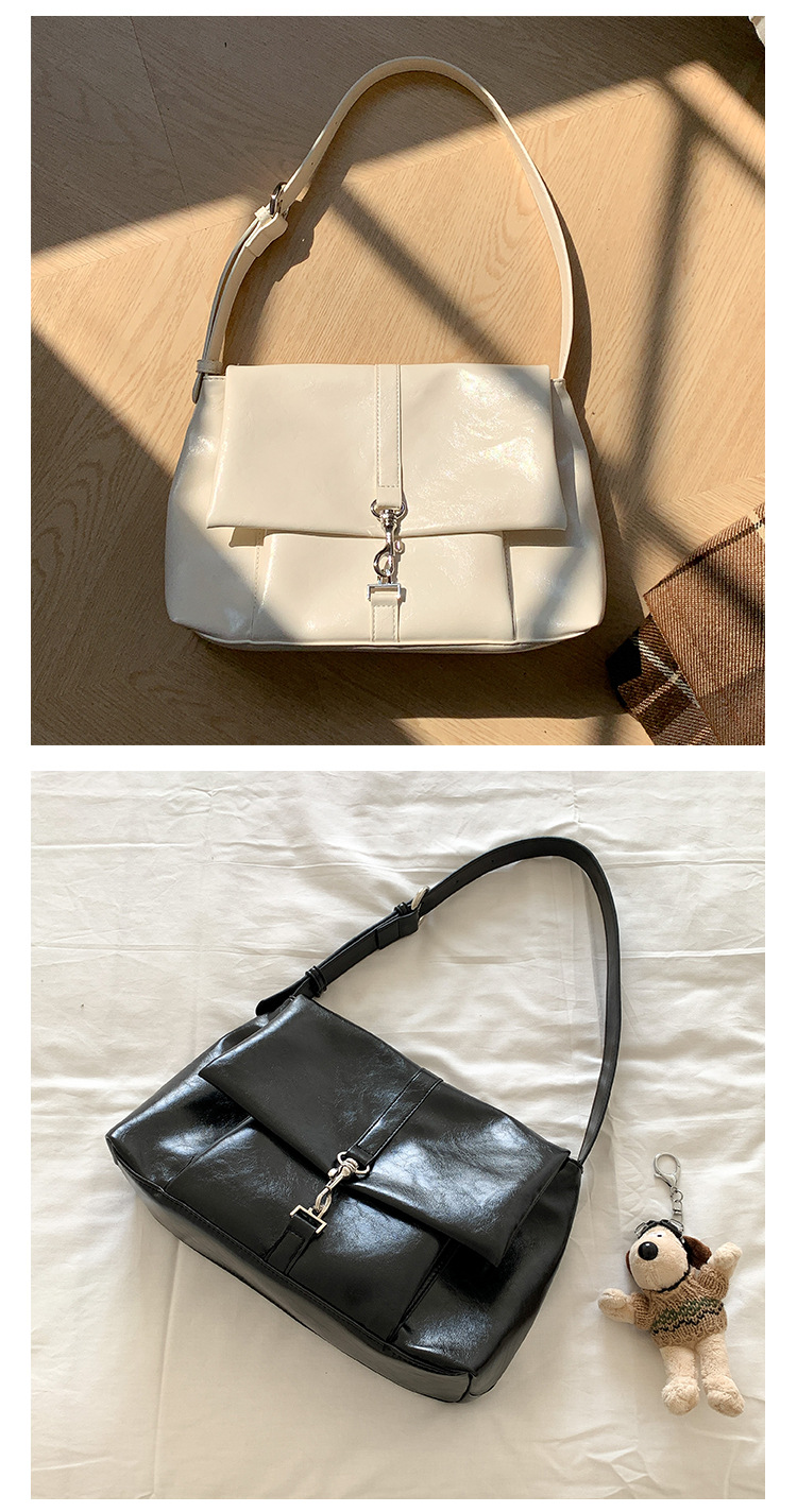 Nuova borsa a tracolla in morbida pelle PU per donna, versatile, grande capacità, con nicchia sottobraccio, fibbia a gancio con patta,_voghion.com