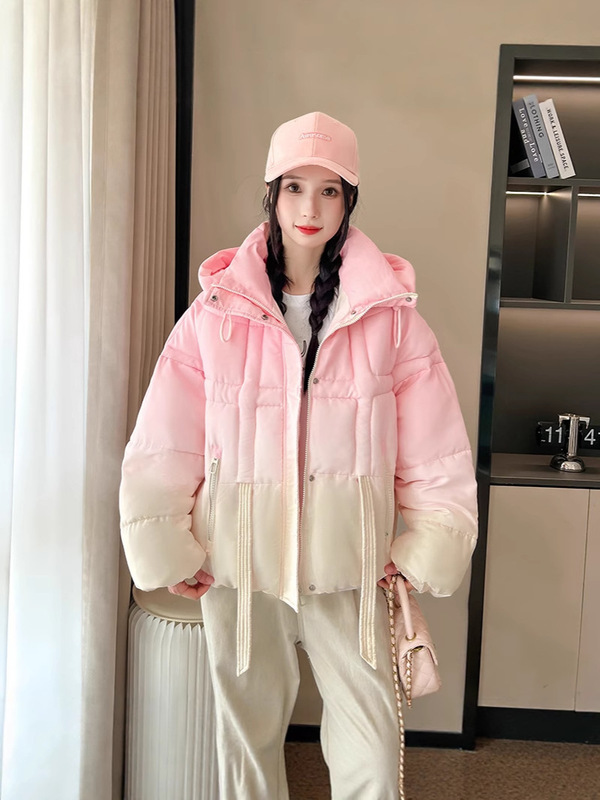 连帽羽绒棉服女2025年新款秋冬小个子棉衣外套上衣宽松面包服棉袄|undefined