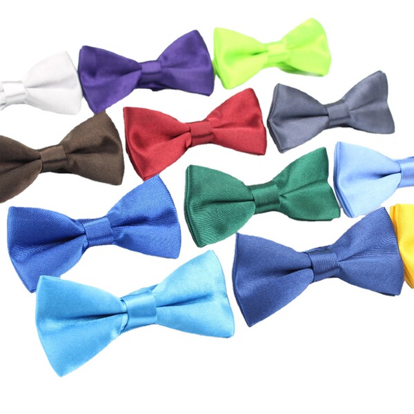 Children's solid color glossy bow tie with bow for early age