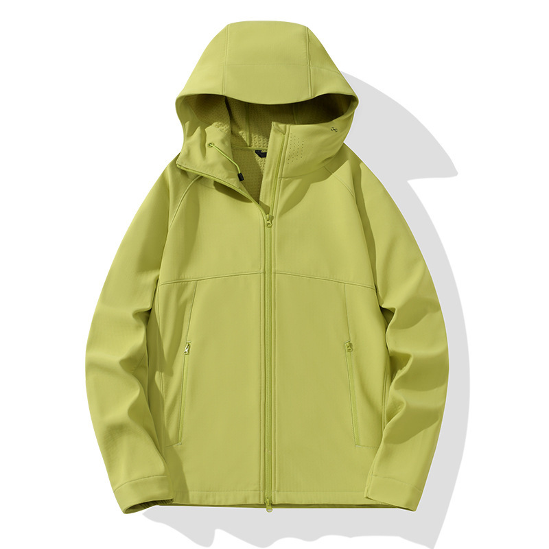 秋冬季新款户外运动情侣款登山服软壳连帽风衣夹克加绒外套男冲锋|undefined
