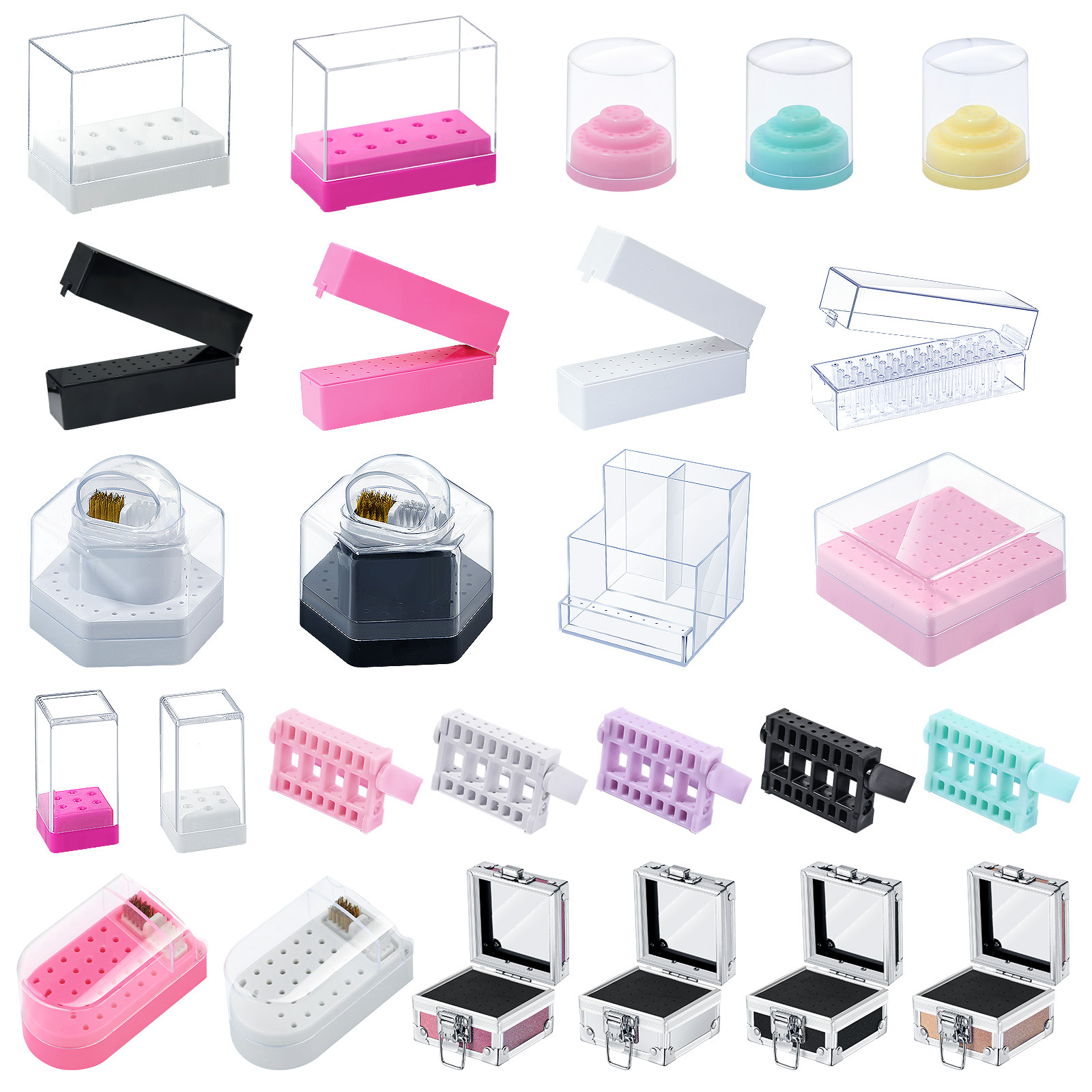 Nail polishing head multi-style storage box polishing head jack display rack nail polishing pen head factory wholesale