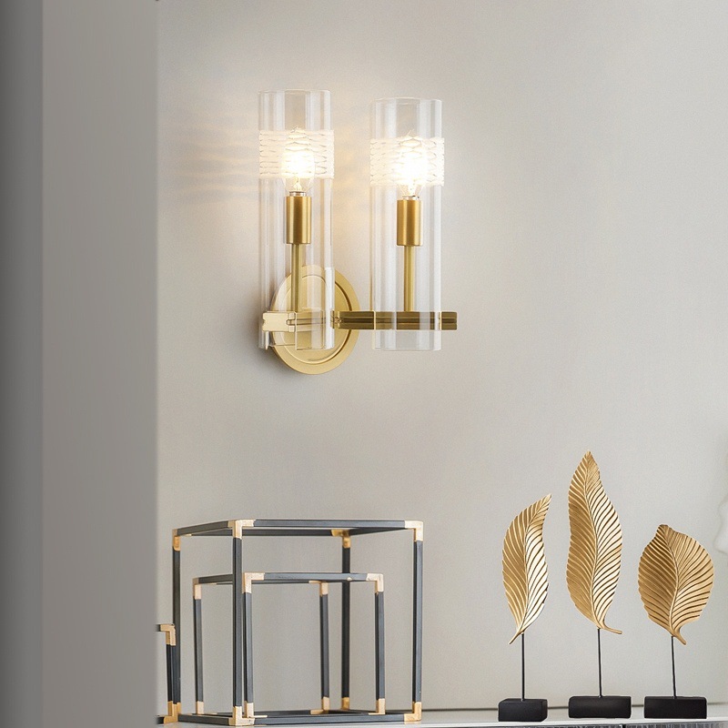 Nordic Bedroom All-copper Wall Lamp Modern Simple Smart Bedside Lamp Light Luxury Living Room Aisle Decorative Wall Lamp