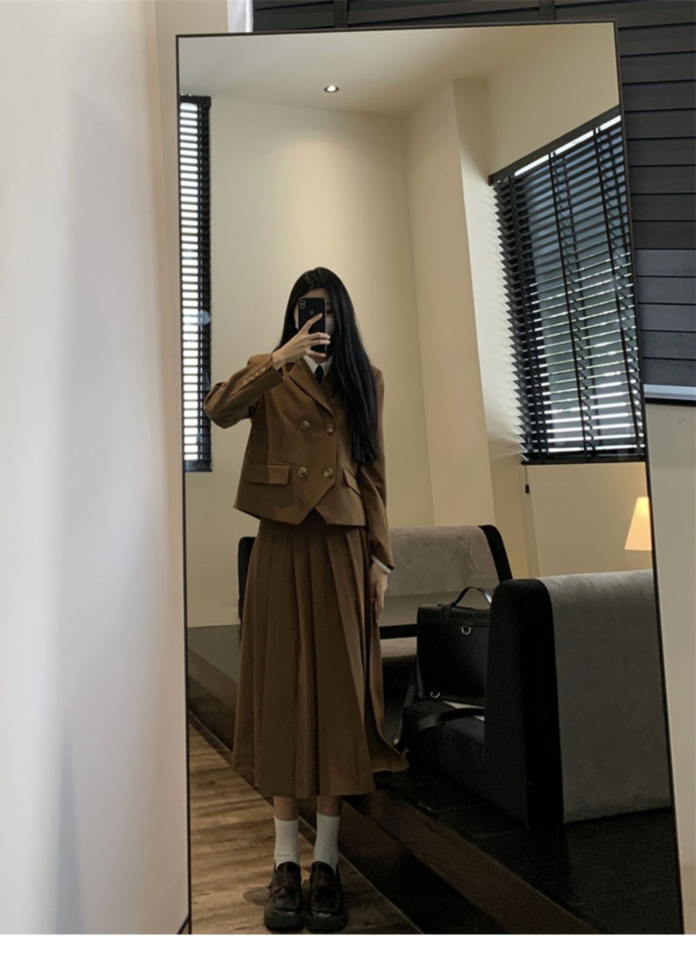 2023年新款高级感冬装女装学院风长袖西装连衣裙两件套春秋季套装-阿里巴巴